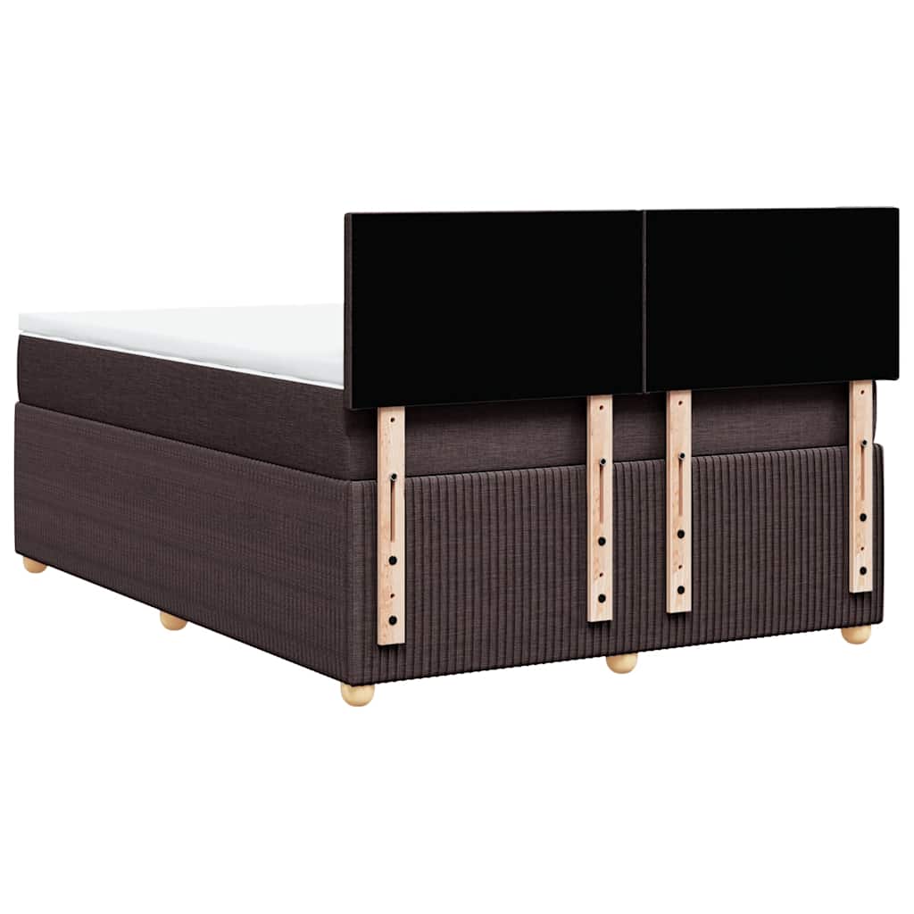 Giroletto a Molle con Materasso Marrone Scuro 160x200cm Tessuto | homemem39