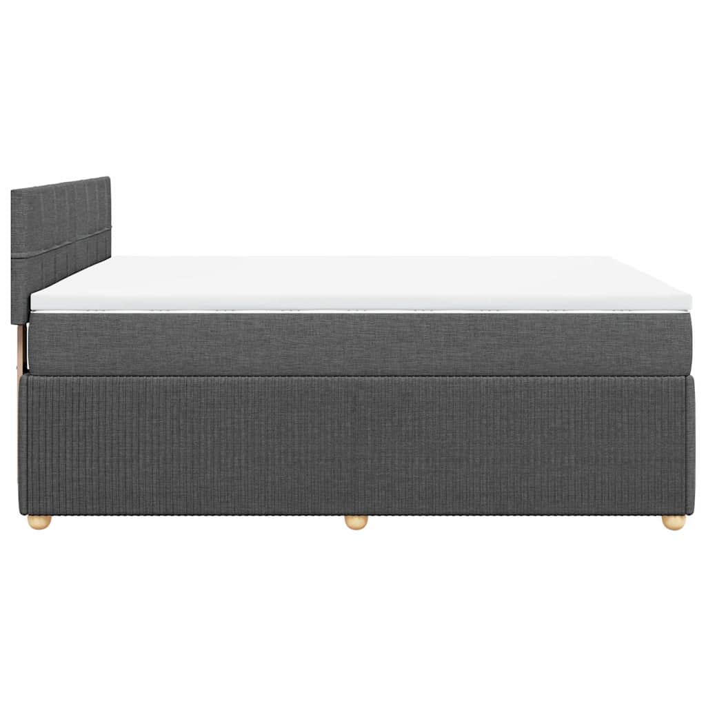 Giroletto a Molle con Materasso Grigio Scuro 160x200 cm Tessuto | homemem39