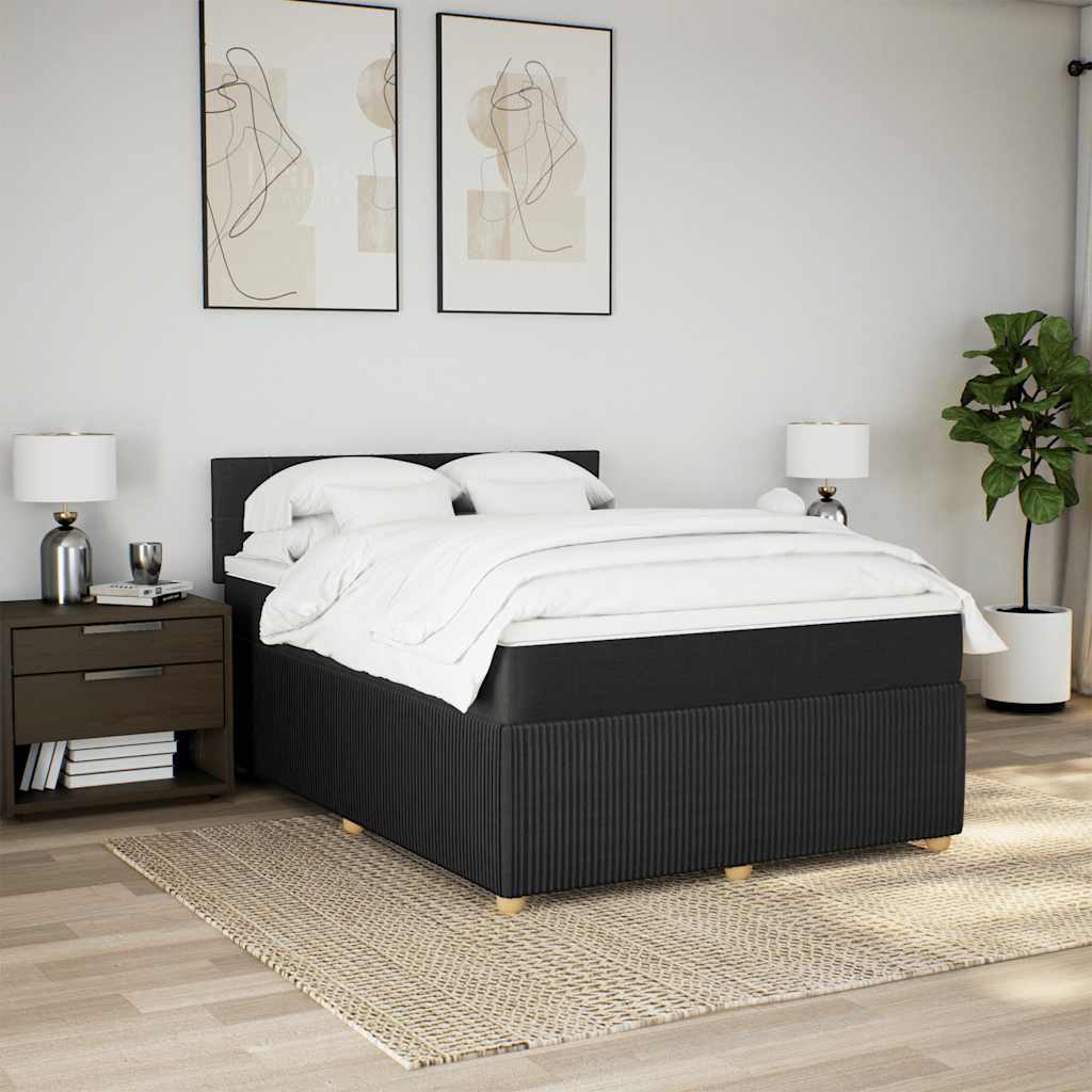 Giroletto a Molle con Materasso Nero 160x200 cm in Tessuto | homemem39