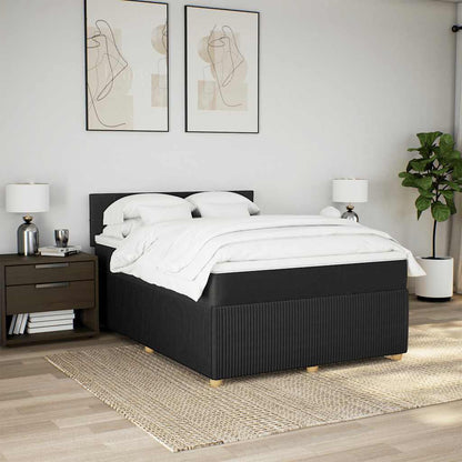 Giroletto a Molle con Materasso Nero 160x200 cm in Tessuto | homemem39