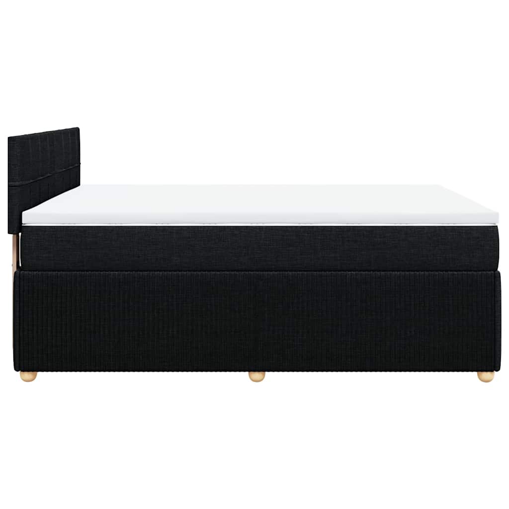 Giroletto a Molle con Materasso Nero 160x200 cm in Tessuto | homemem39
