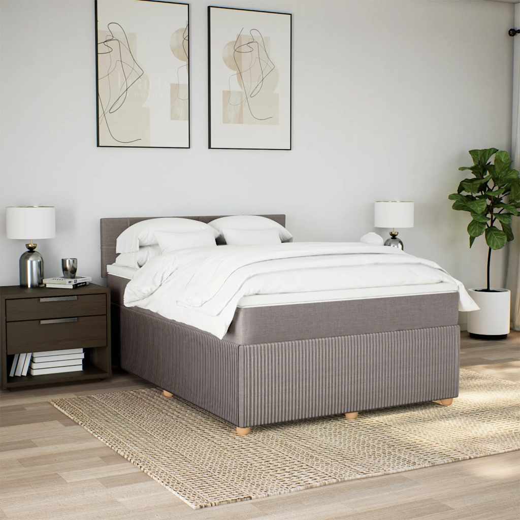 Giroletto a Molle con Materasso Tortora 160x200 cm in Tessuto | homemem39