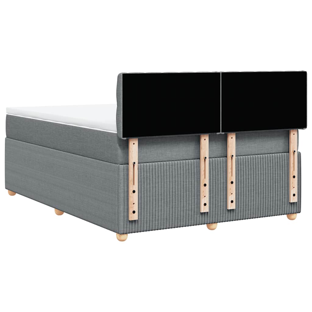 Giroletto a Molle con Materasso Grigio Chiaro 160x200cm Tessuto | homemem39