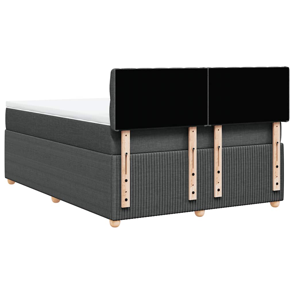 Giroletto a Molle con Materasso Grigio Scuro 160x200 cm Tessuto | homemem39
