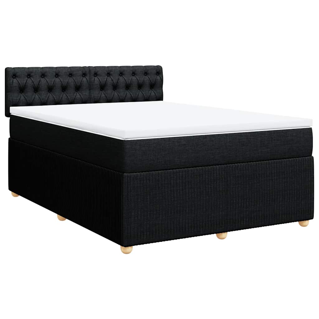 Giroletto a Molle con Materasso Nero 160x200 cm in Tessuto | homemem39
