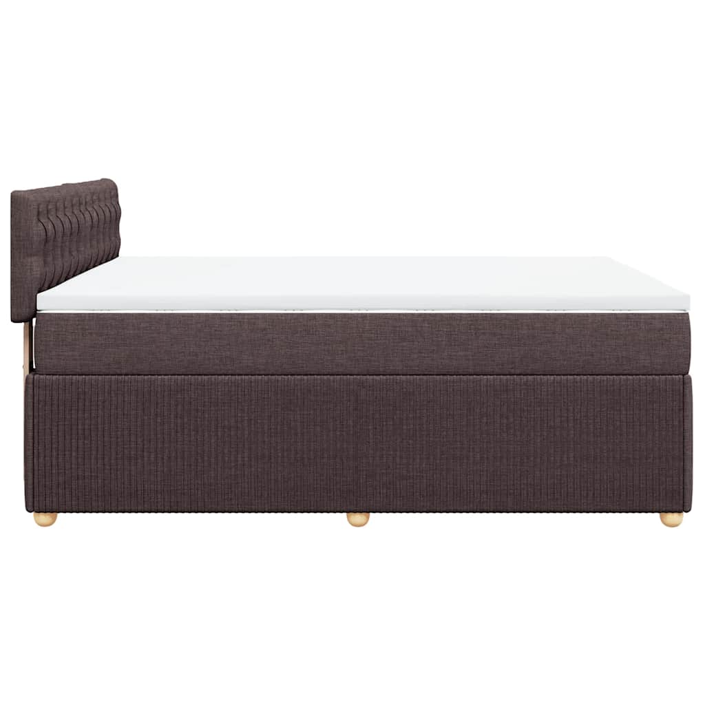Giroletto a Molle con Materasso Marrone Scuro 160x200cm Tessuto | homemem39