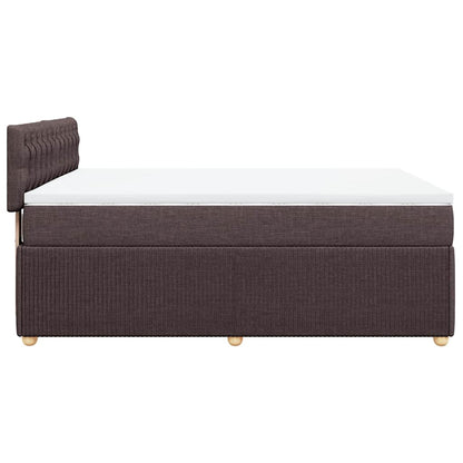 Giroletto a Molle con Materasso Marrone Scuro 160x200cm Tessuto | homemem39