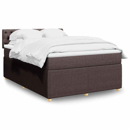 Giroletto a Molle con Materasso Marrone Scuro 160x200cm Tessuto | homemem39