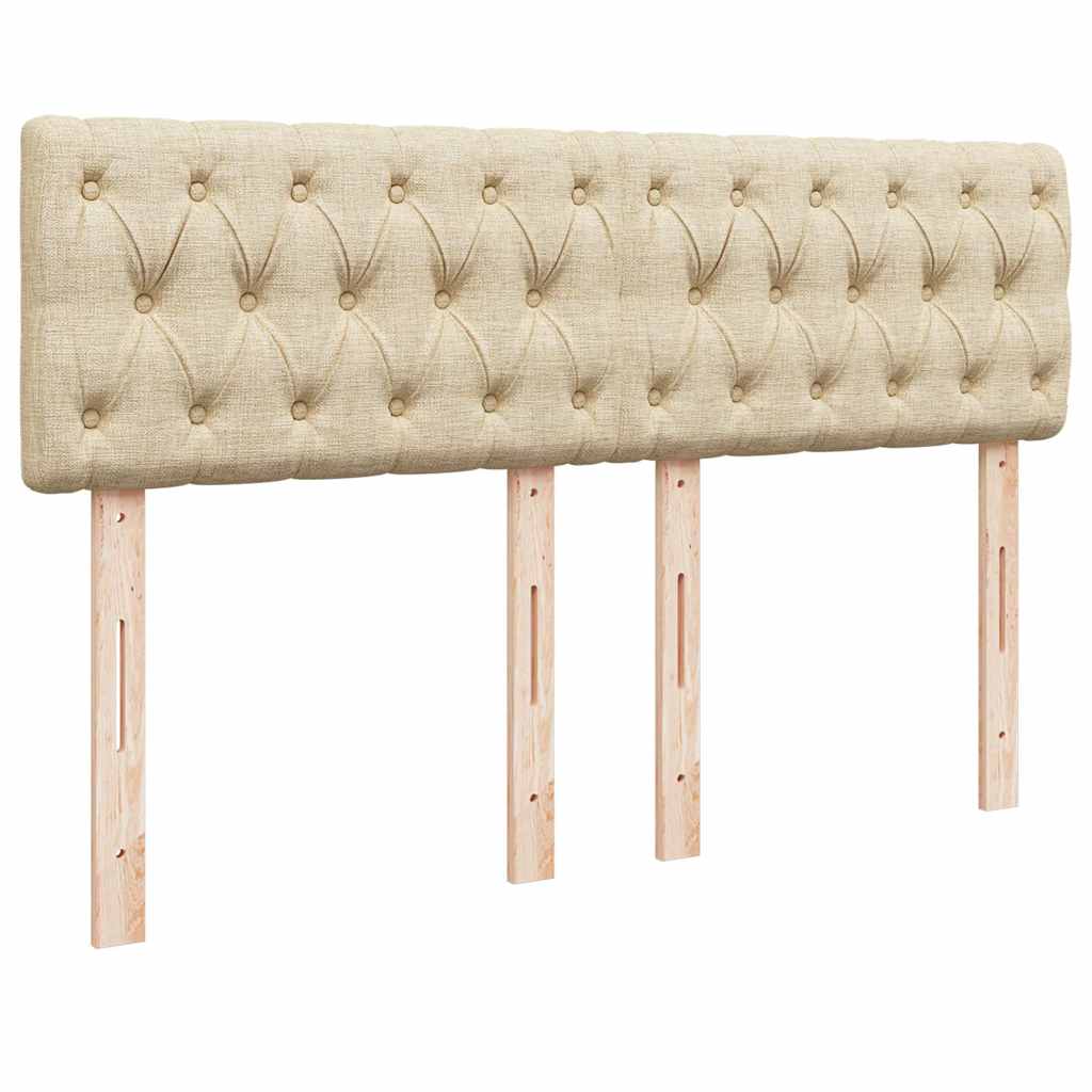 Giroletto a Molle con Materasso Crema 160x200 cm in Tessuto | homemem39