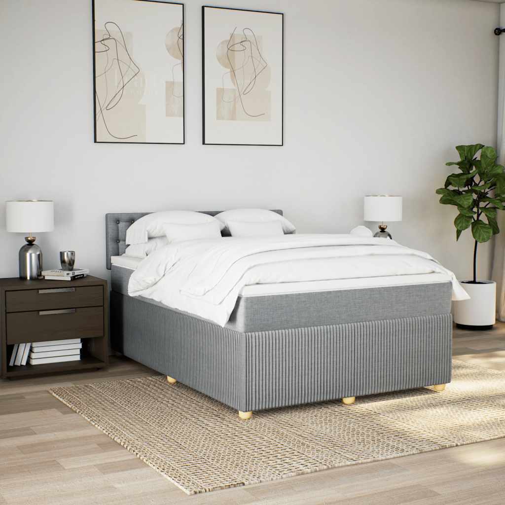 Giroletto a Molle con Materasso Grigio Chiaro 160x200cm Tessuto | homemem39