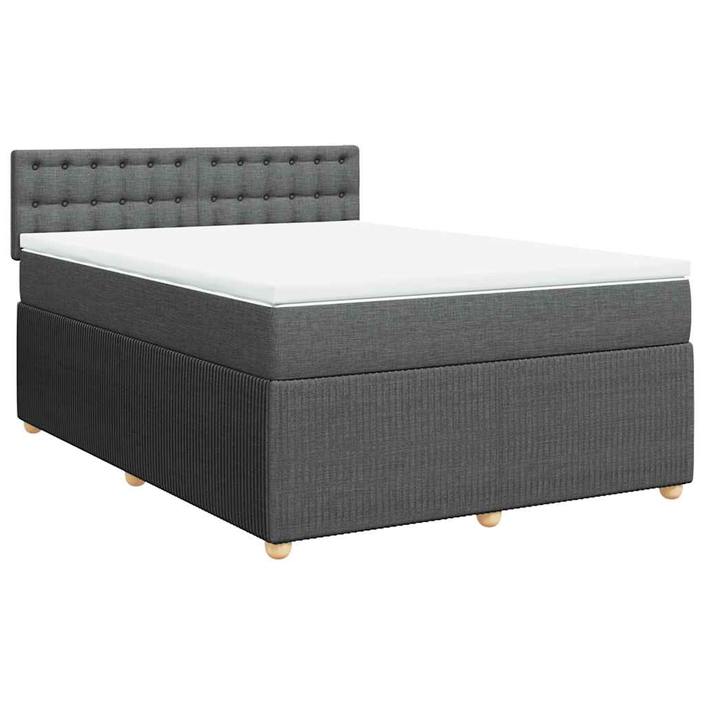 Giroletto a Molle con Materasso Grigio Scuro 160x200 cm Tessuto | homemem39