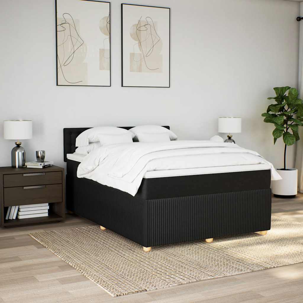 Giroletto a Molle con Materasso Nero 160x200 cm in Tessuto | homemem39