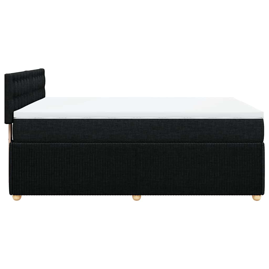 Giroletto a Molle con Materasso Nero 160x200 cm in Tessuto | homemem39