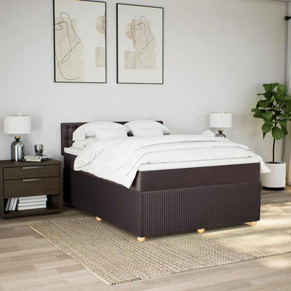 Giroletto a Molle con Materasso Marrone Scuro 160x200cm Tessuto