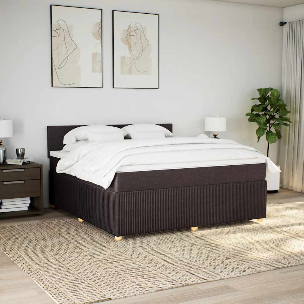 Giroletto a Molle con Materasso Marrone Scuro 180x200cm Tessuto | homemem39