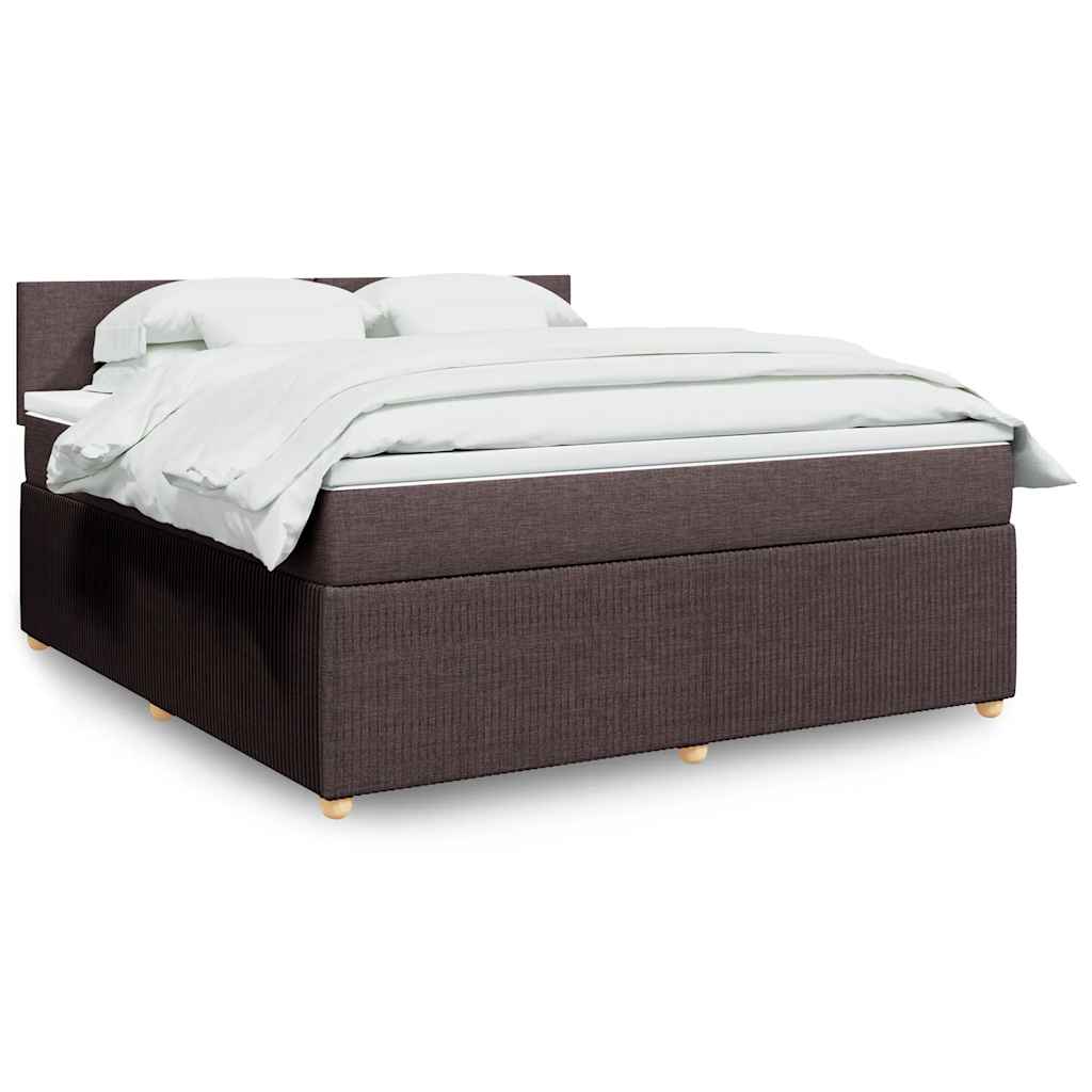 Giroletto a Molle con Materasso Marrone Scuro 180x200cm Tessuto | homemem39