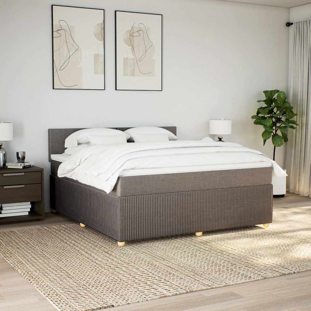 Giroletto a Molle con Materasso Tortora 180x200 cm in Tessuto | homemem39