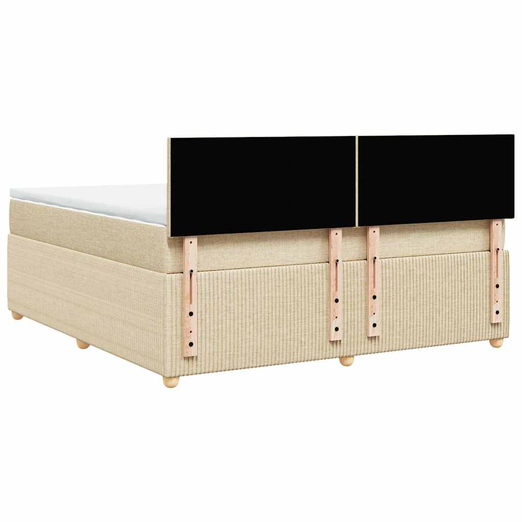 Giroletto a Molle con Materasso Crema 180x200 cm in Tessuto | homemem39