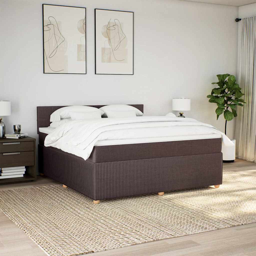 Giroletto a Molle con Materasso Marrone Scuro 180x200cm Tessuto | homemem39