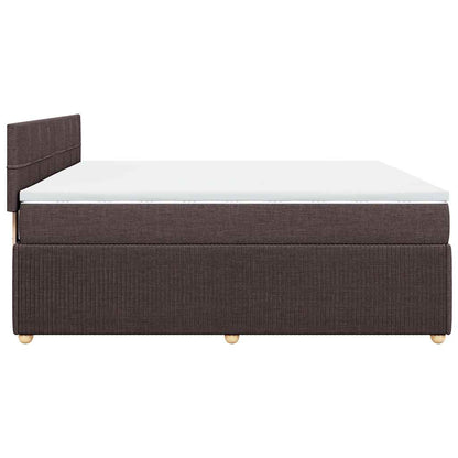 Giroletto a Molle con Materasso Marrone Scuro 180x200cm Tessuto | homemem39
