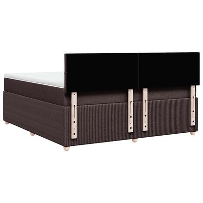 Giroletto a Molle con Materasso Marrone Scuro 180x200cm Tessuto | homemem39
