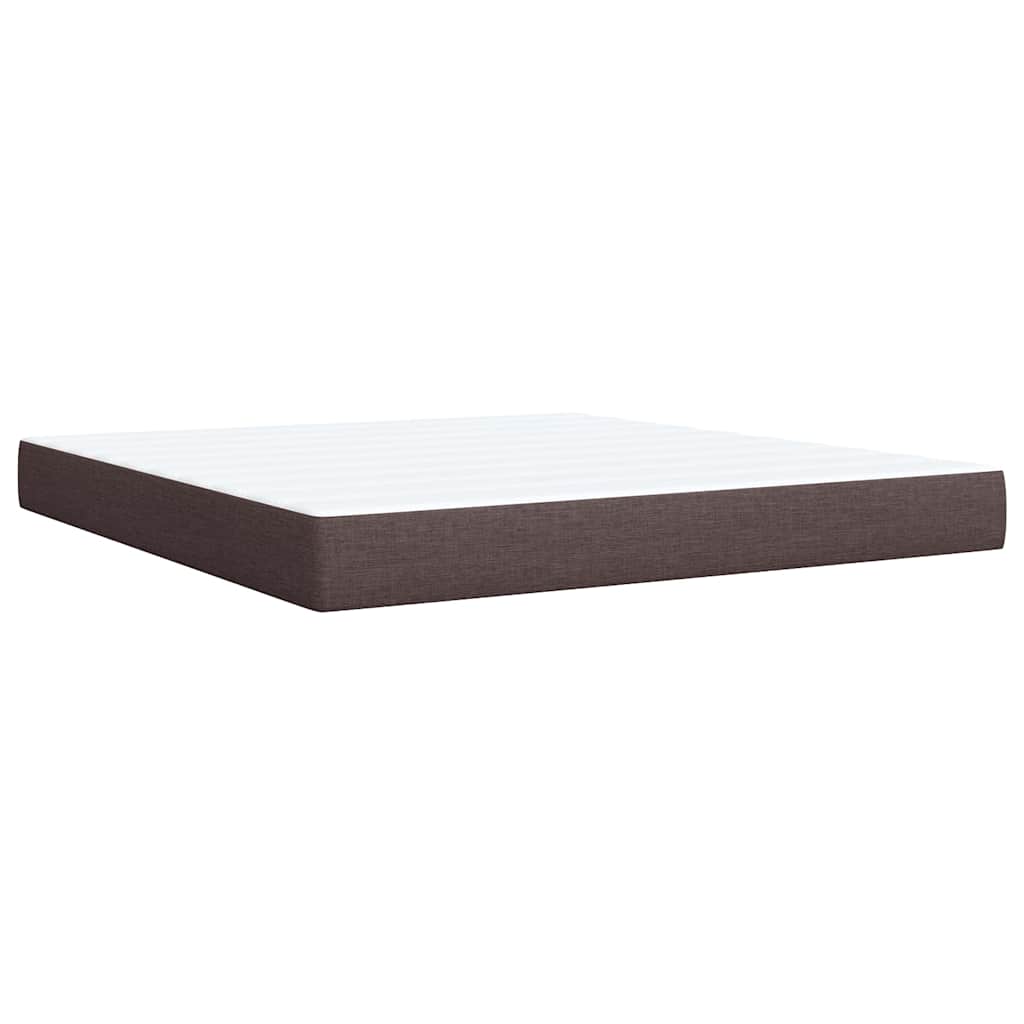 Giroletto a Molle con Materasso Marrone Scuro 180x200cm Tessuto | homemem39