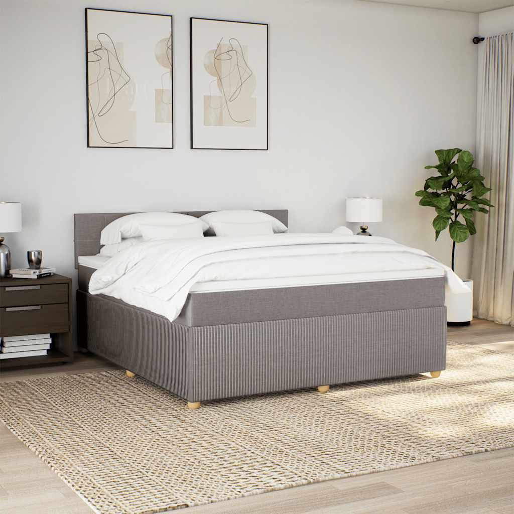 Giroletto a Molle con Materasso Tortora 180x200 cm in Tessuto | homemem39