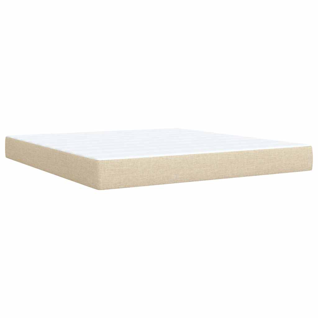 Giroletto a Molle con Materasso Crema 180x200 cm in Tessuto | homemem39