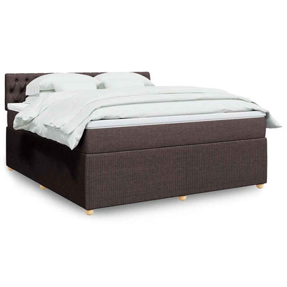 Giroletto a Molle con Materasso Marrone Scuro 180x200cm Tessuto | homemem39
