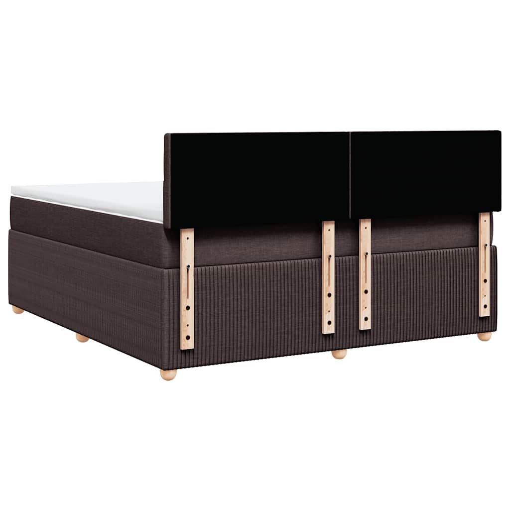 Giroletto a Molle con Materasso Marrone Scuro 180x200cm Tessuto | homemem39