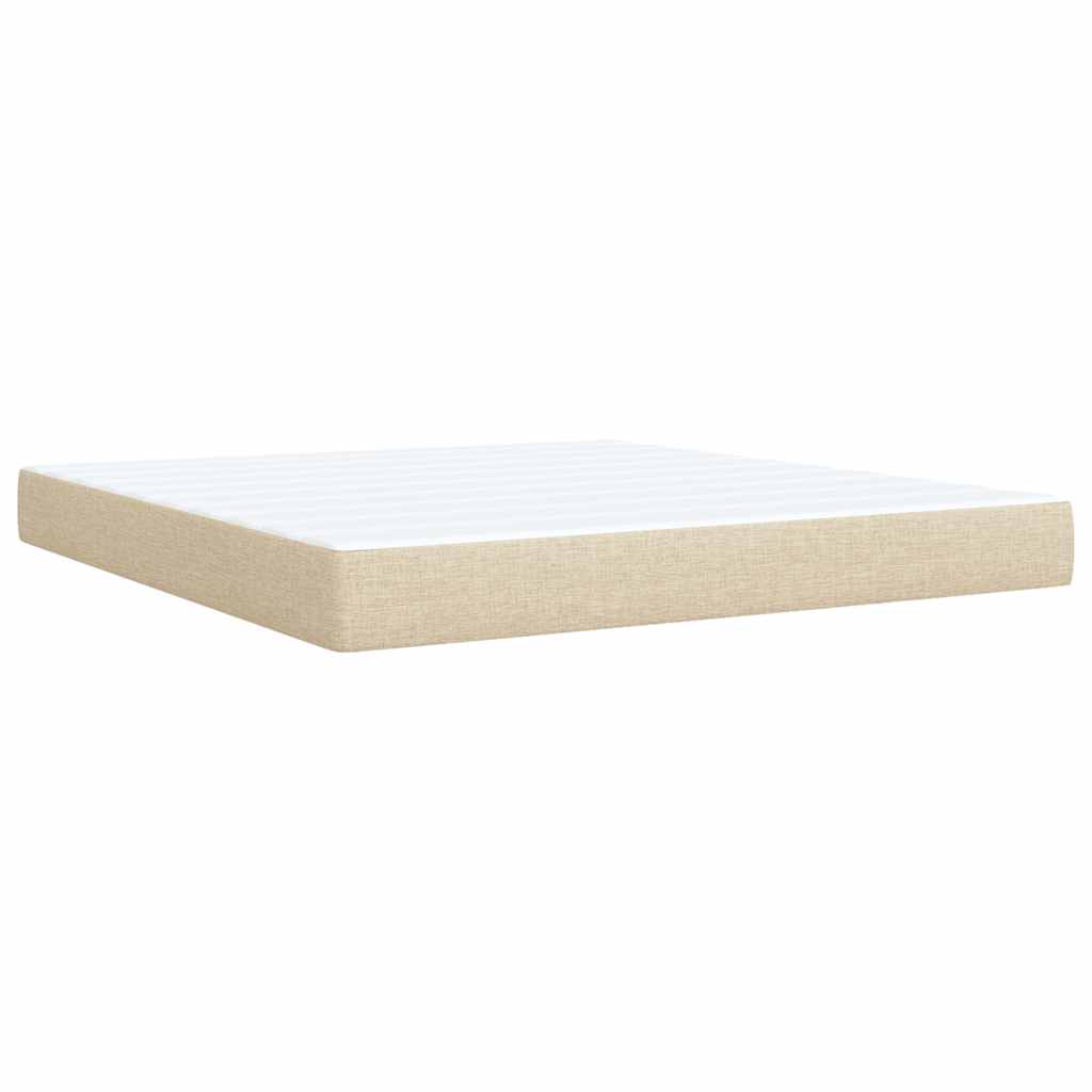 Giroletto a Molle con Materasso Crema 180x200 cm in Tessuto | homemem39