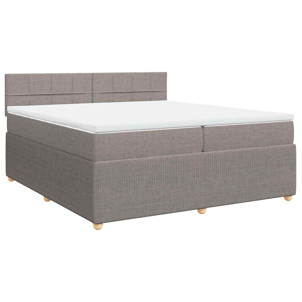 Giroletto a Molle con Materasso Tortora 200x200 cm in Tessuto | homemem39