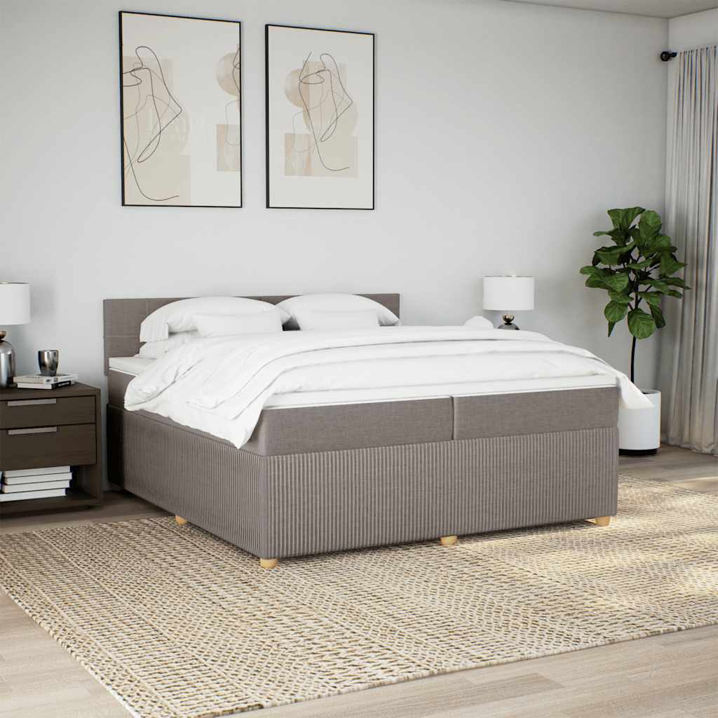 Giroletto a Molle con Materasso Tortora 200x200 cm in Tessuto | homemem39