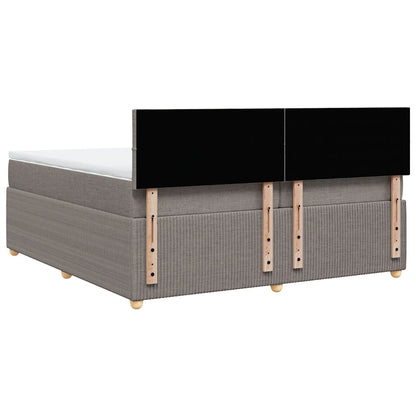 Giroletto a Molle con Materasso Tortora 200x200 cm in Tessuto | homemem39