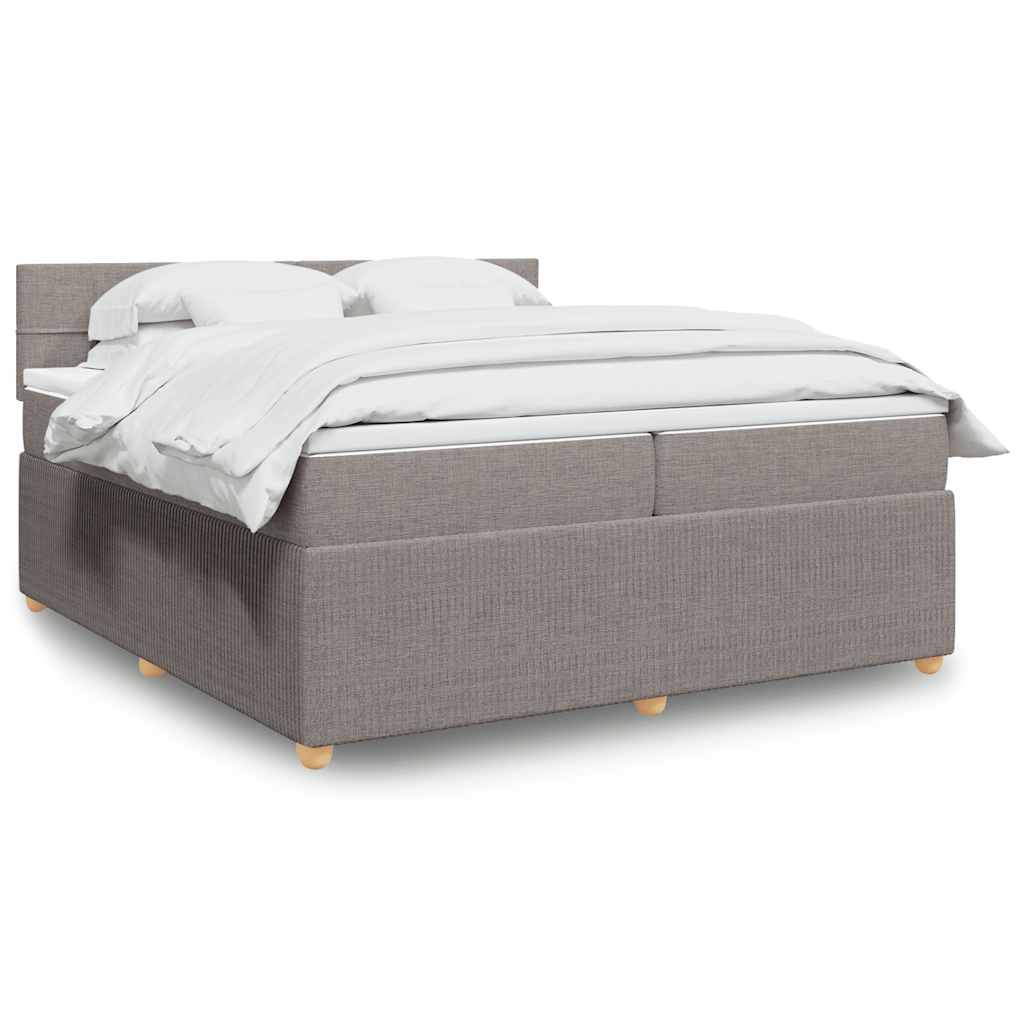 Giroletto a Molle con Materasso Tortora 200x200 cm in Tessuto | homemem39