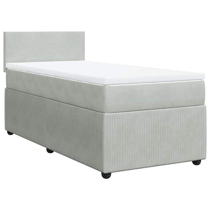 Giroletto a Molle con Materasso Grigio Chiaro 80x200 cm Velluto | homemem39