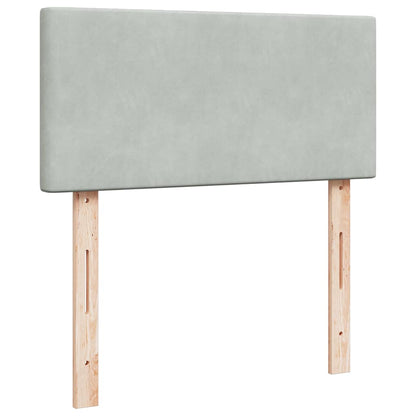 Giroletto a Molle con Materasso Grigio Chiaro 80x200 cm Velluto | homemem39