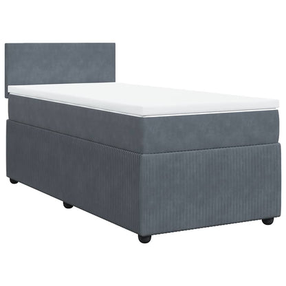 Giroletto a Molle con Materasso Grigio Scuro 80x200 cm Velluto | homemem39