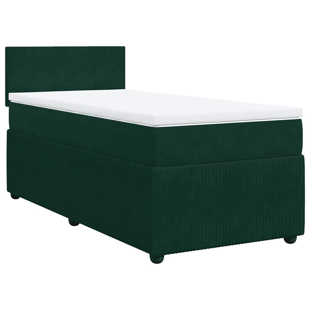 Giroletto a Molle con Materasso Verde Scuro 80x200 cm Velluto | homemem39