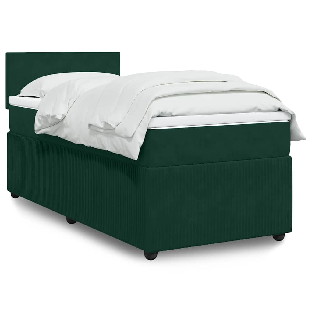 Giroletto a Molle con Materasso Verde Scuro 80x200 cm Velluto | homemem39