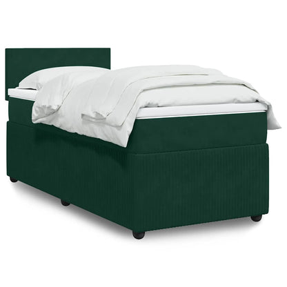 Giroletto a Molle con Materasso Verde Scuro 80x200 cm Velluto | homemem39