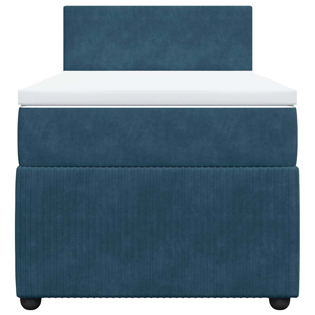 Giroletto a Molle con Materasso Blu 80x200 cm in Velluto