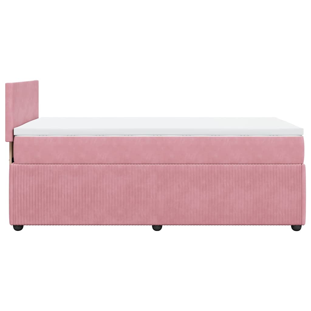 Giroletto a Molle con Materasso Rosa 80x200 cm in Velluto | homemem39