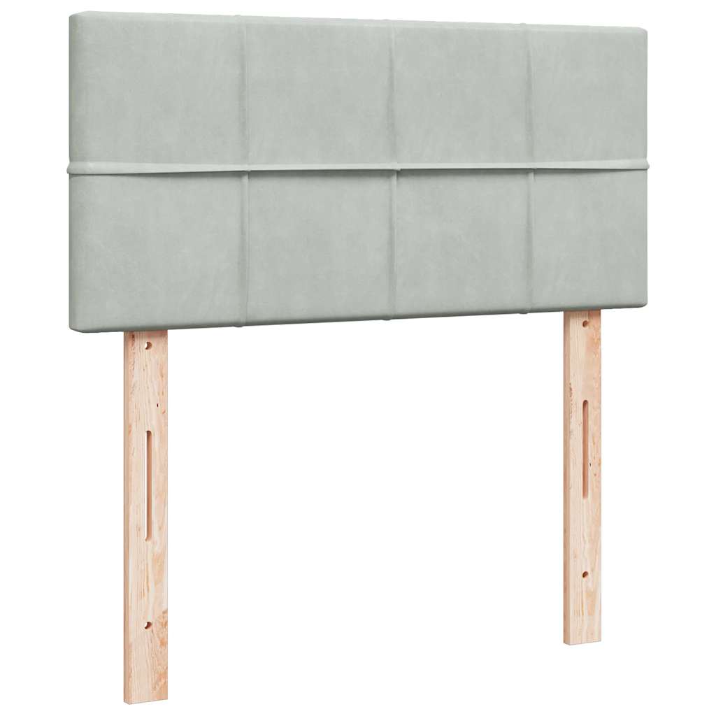 Giroletto a Molle con Materasso Grigio Chiaro 80x200 cm Velluto | homemem39