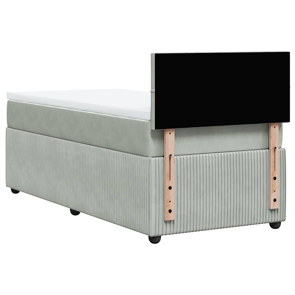 Giroletto a Molle con Materasso Grigio Chiaro 80x200 cm Velluto | homemem39