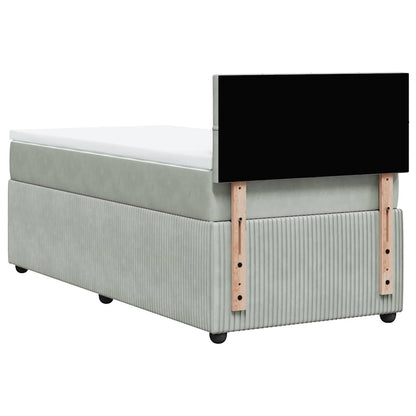 Giroletto a Molle con Materasso Grigio Chiaro 80x200 cm Velluto | homemem39