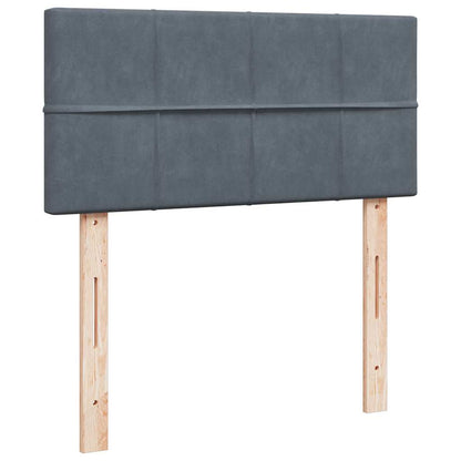 Giroletto a Molle con Materasso Grigio Scuro 80x200 cm Velluto | homemem39
