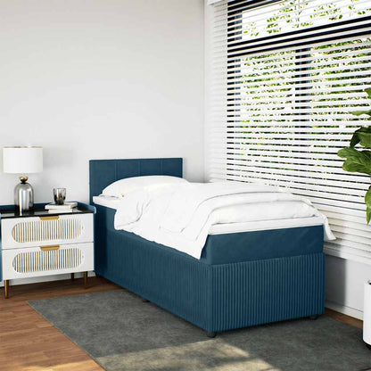 Giroletto a Molle con Materasso Blu 80x200 cm in Velluto | homemem39