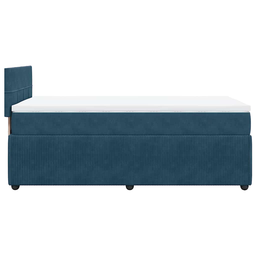 Giroletto a Molle con Materasso Blu 80x200 cm in Velluto