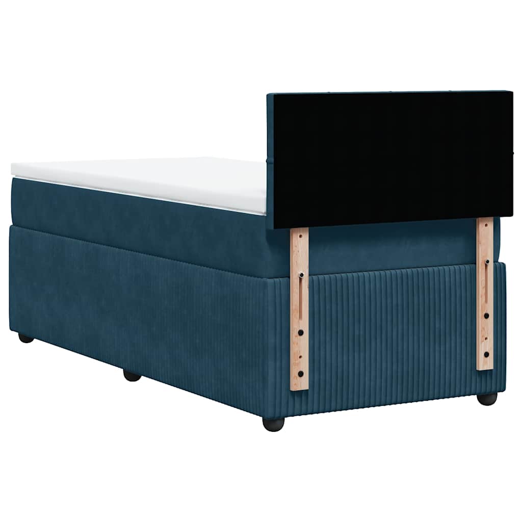 Giroletto a Molle con Materasso Blu 80x200 cm in Velluto